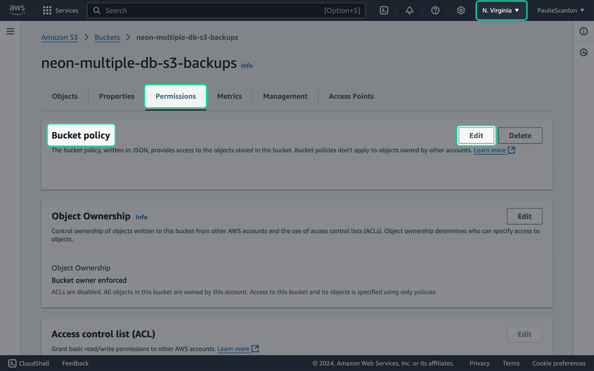 S3 backup web identity